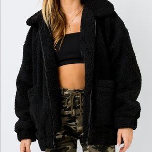I Am Gia Black Teddy Jacket